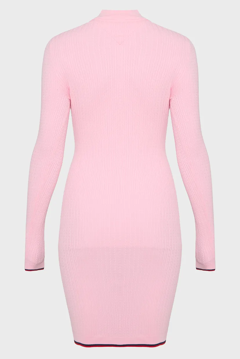 Женское розовое платье TJW 1/4 ZIP SWEATER CABLE DRESS 6