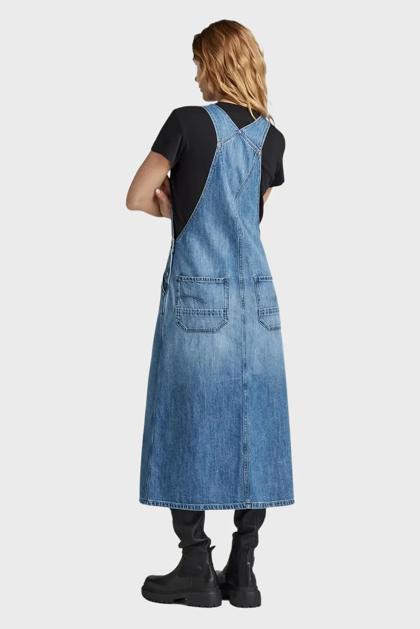 Жіночий синій джинсовий сарафан Midi Dungaree 3