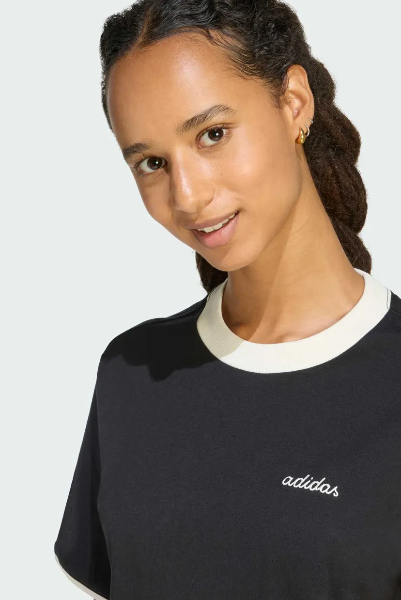 Женская черная футболка Seasonal Essentials Colorpop with Embroidered Graphic 4
