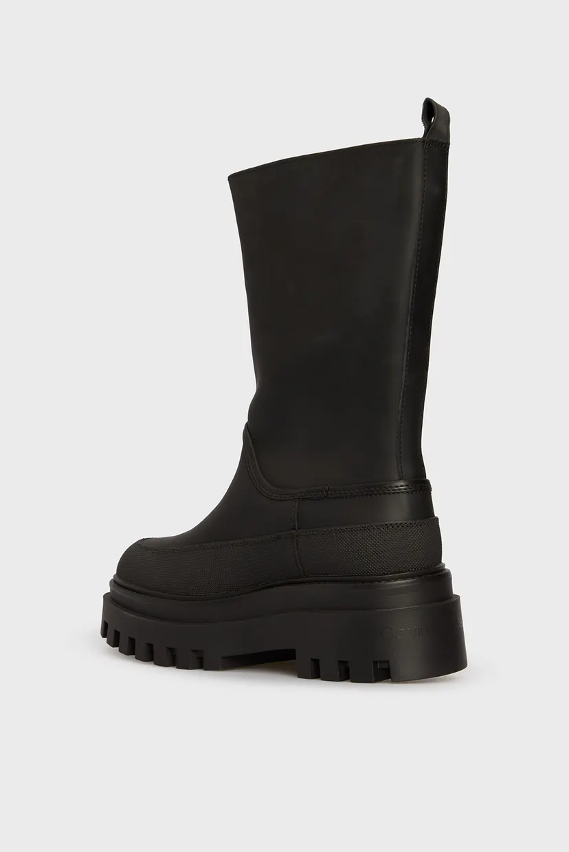 Жіночі чорні шкіряні чоботи FLATFORM RAINBOOT HIGH MG R 5