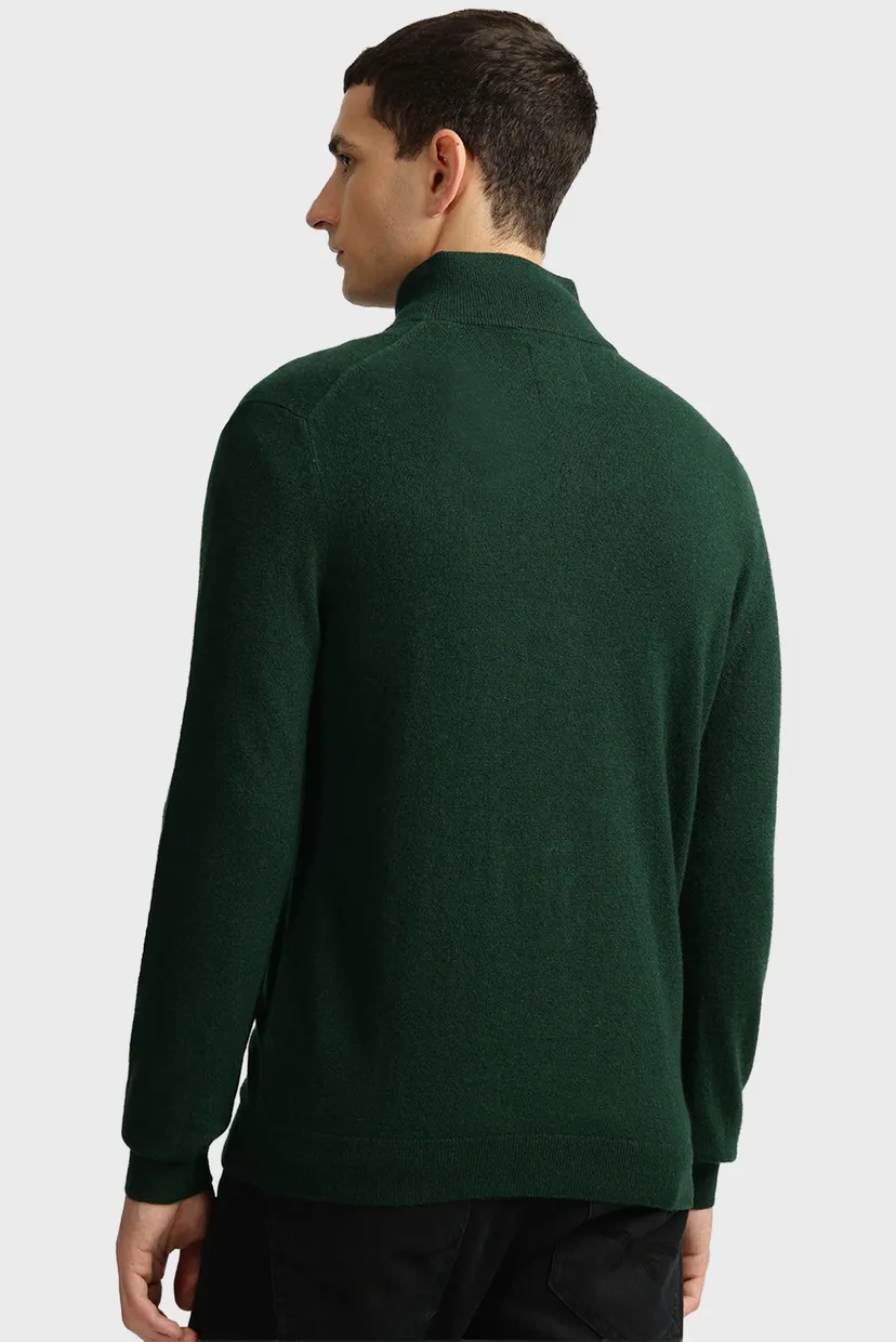 Мужской зеленый шерстяной кардиган EXTRAFINE LAMBSWOOL ZIP 3
