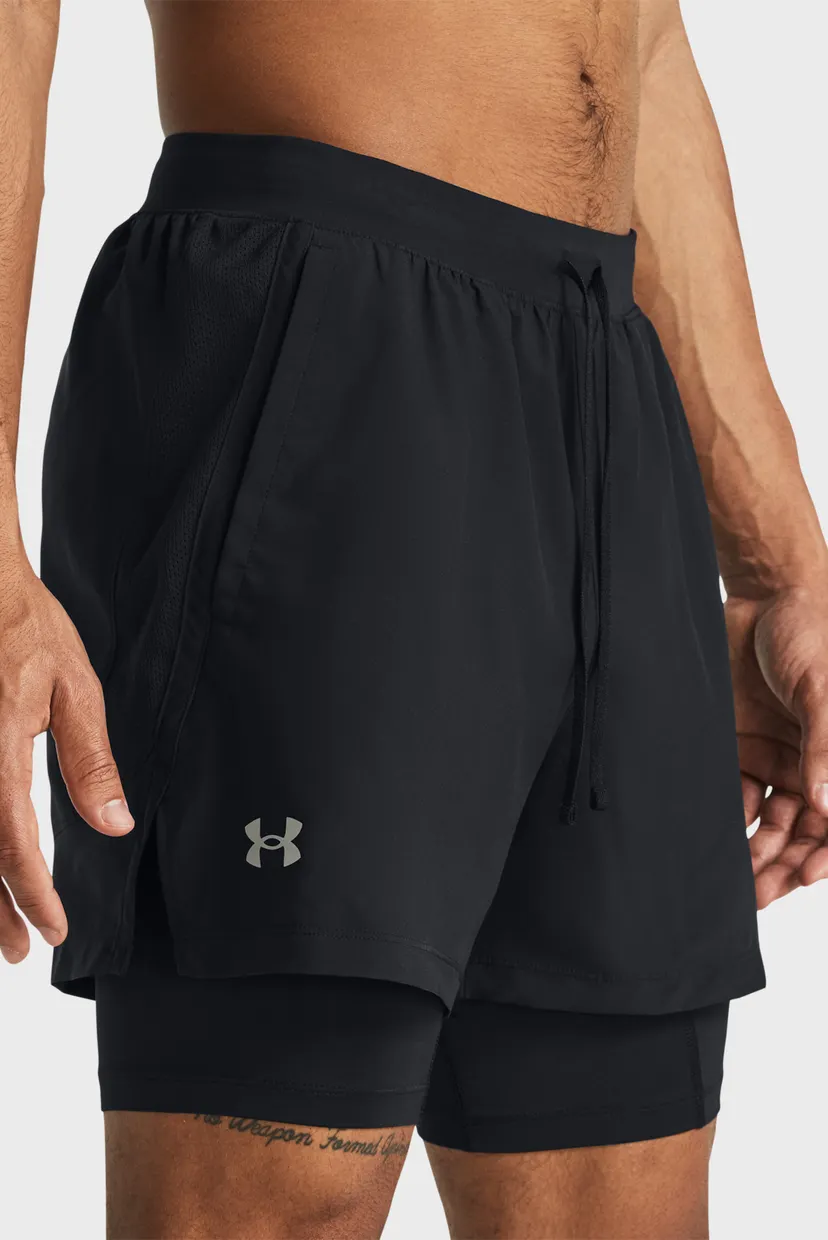 Чоловічі чорні шорти UA LAUNCH 5'' 2-IN-1 SHORT 4