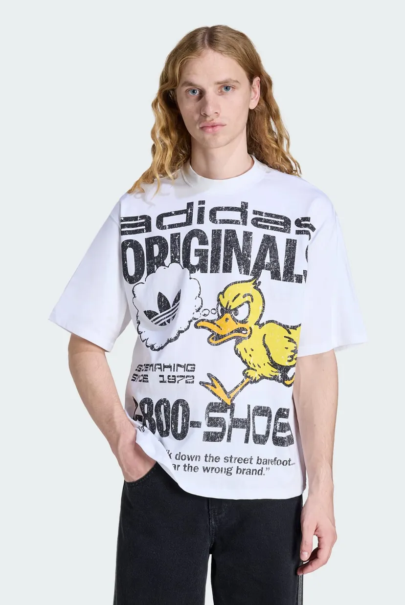 Мужская белая футболка Originals Duck Graphic adidas KG6439 — MD