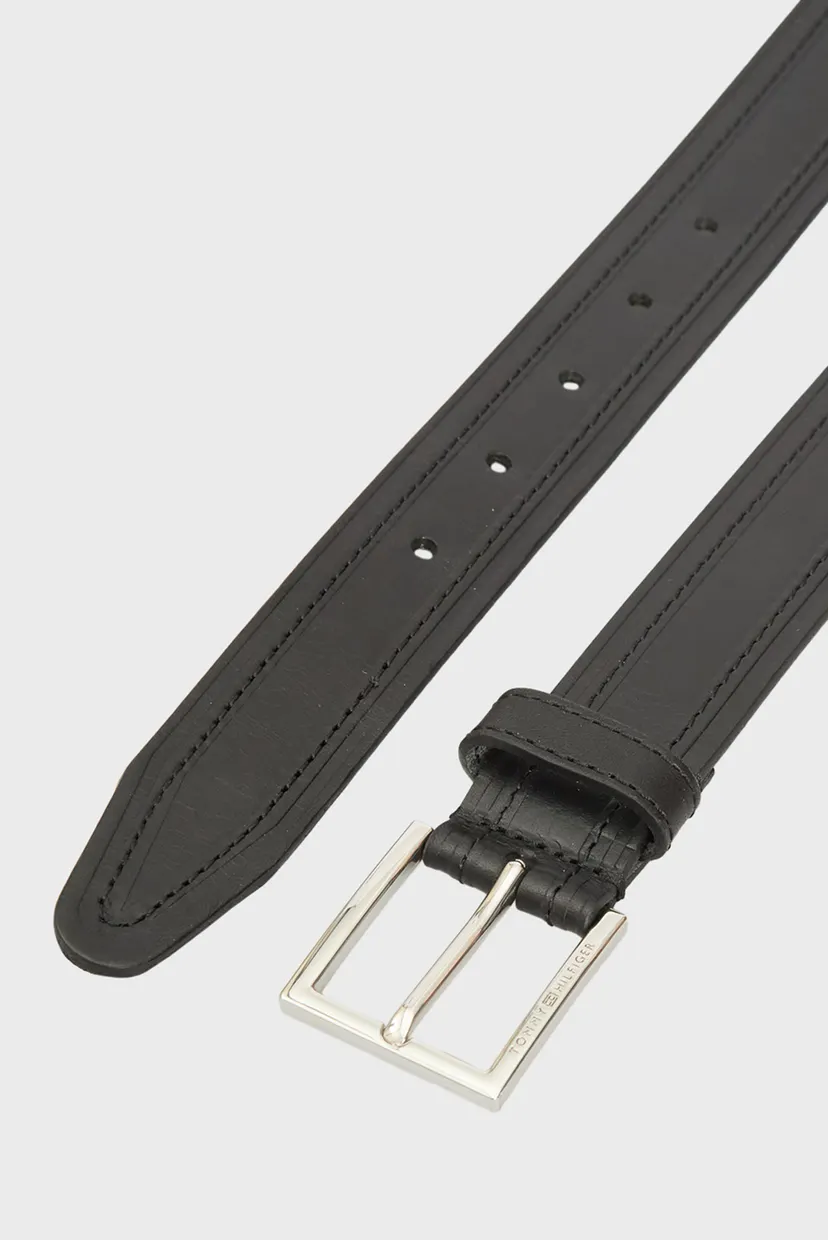 Чоловічий чорний шкіряний ремінь HUDSON EMBOSS LEATHER 3.0 3