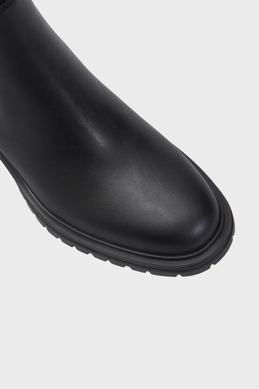 Жіночі чорні шкіряні ботильйони FLAG MID HEEL LEATHER 5