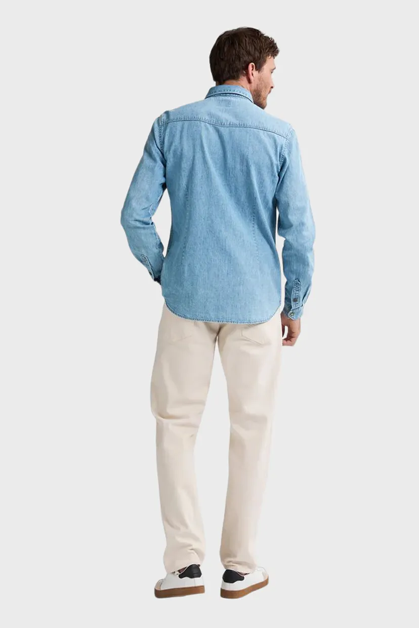 Чоловіча блакитна джинсова сорочка Men Shirt Long Sleeve Denim 4