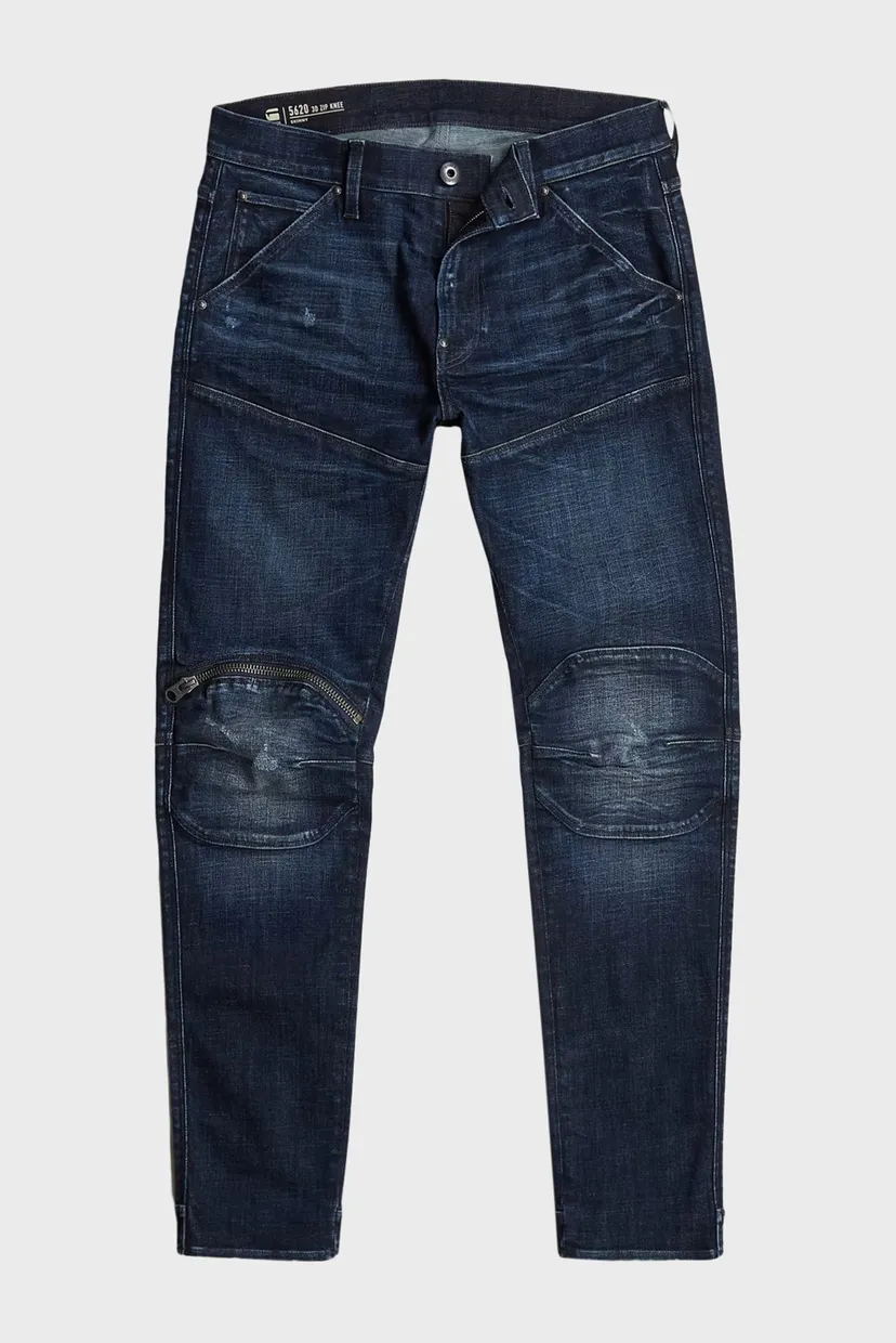 Чоловічі темно-сині джинси 5620 3D Zip Knee Skinny 5