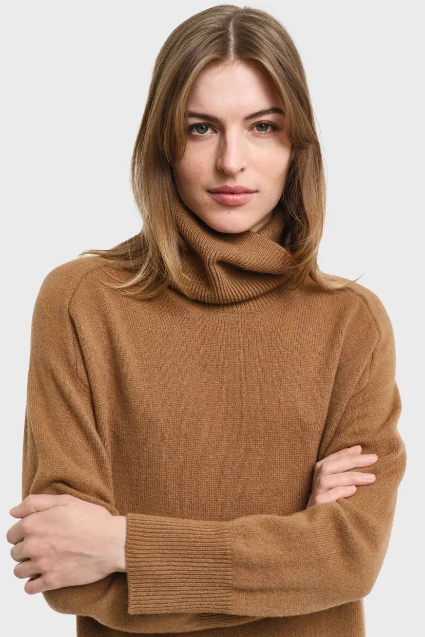 Жіноча коричнева вовняна сукня HERRINGBONE DETAIL ROLLNECK DRESS 5
