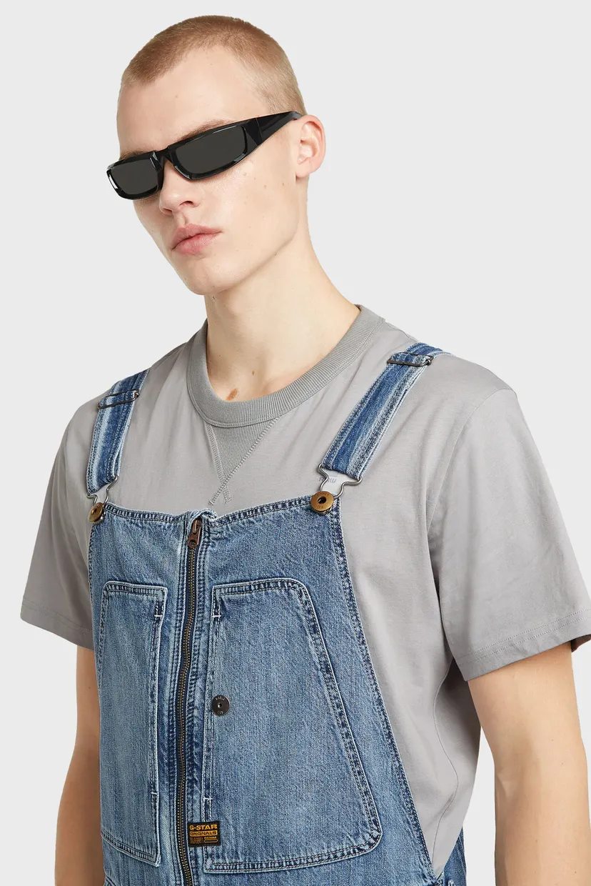 Чоловічий синій джинсовий комбінезон Dungaree 3D Loose 4