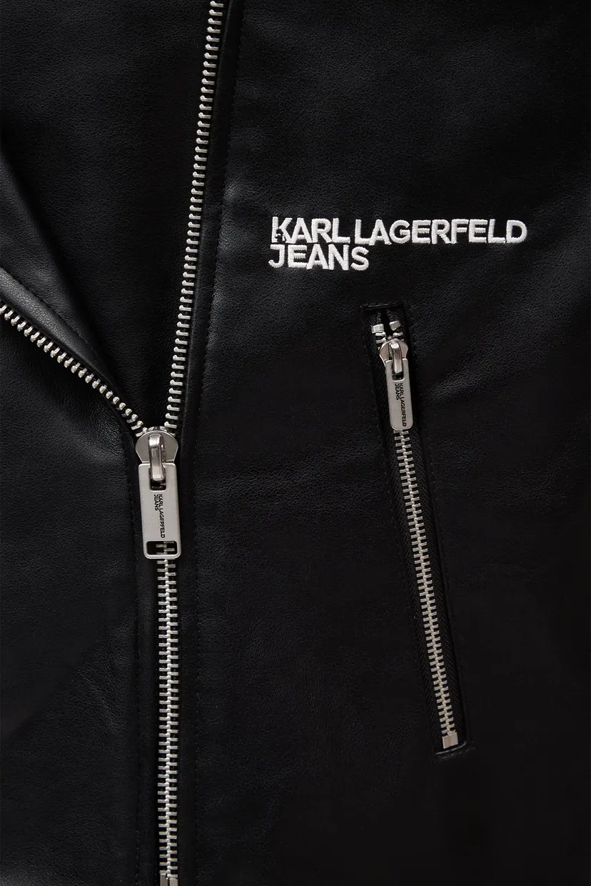 Женская черная косуха KLJ OVERSIZED FAUX LEATHER JKT 3