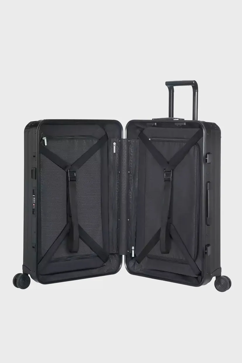 Черный чемодан 76 см LITE-BOX ALU BLACK 3