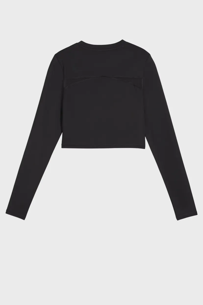 Женский черный лонгслив PUMA SHAPE Long Sleeve Cropped Top Women 5