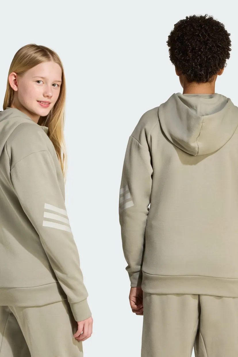 Детское оливковое худи Future Icons 3-Stripes Full-Zip Hooded Kids 4