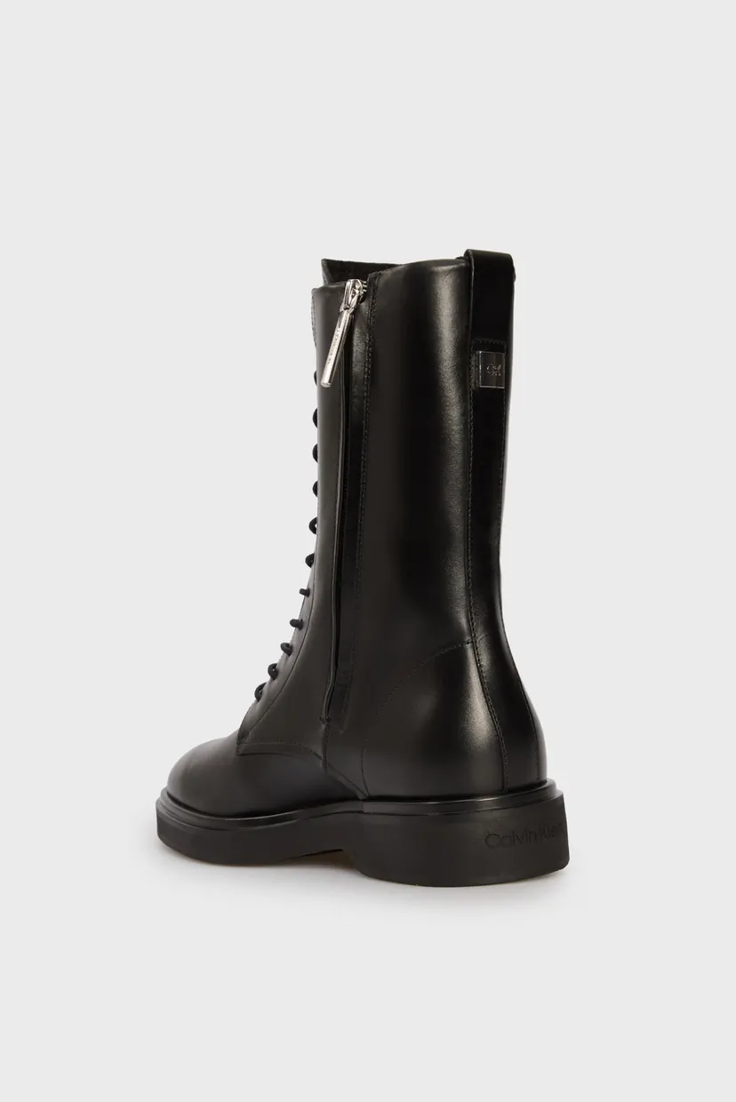 Жіночі чорні шкіряні черевики FLAT MID LACE UP BOOT 5