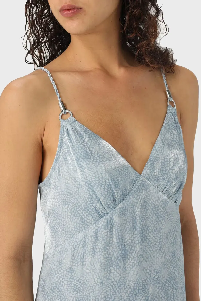 Женский голубой сарафан с узором TONAL PETAL SLIP MIDI DS 3