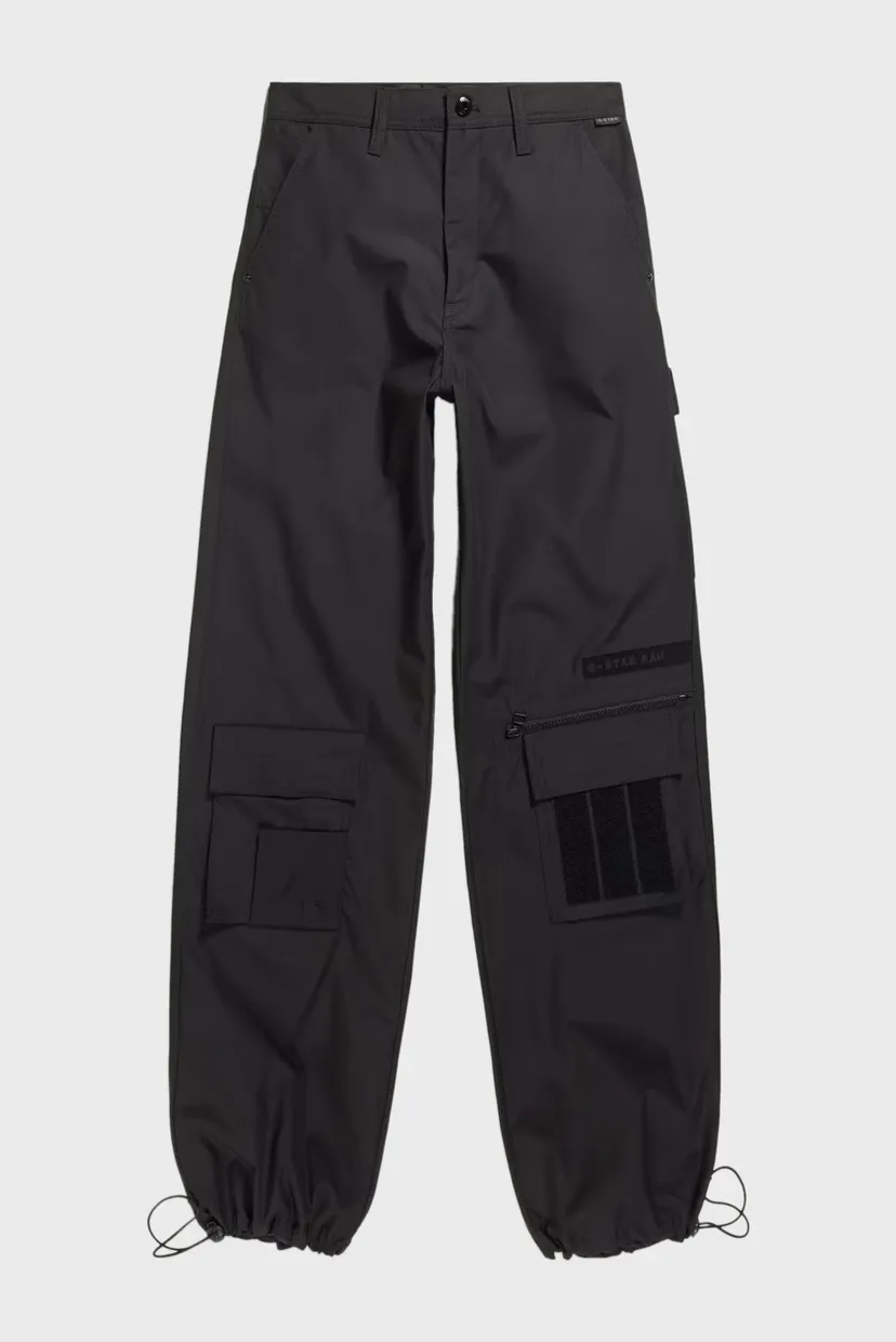 Женские черные брюки High waist Cargo 5