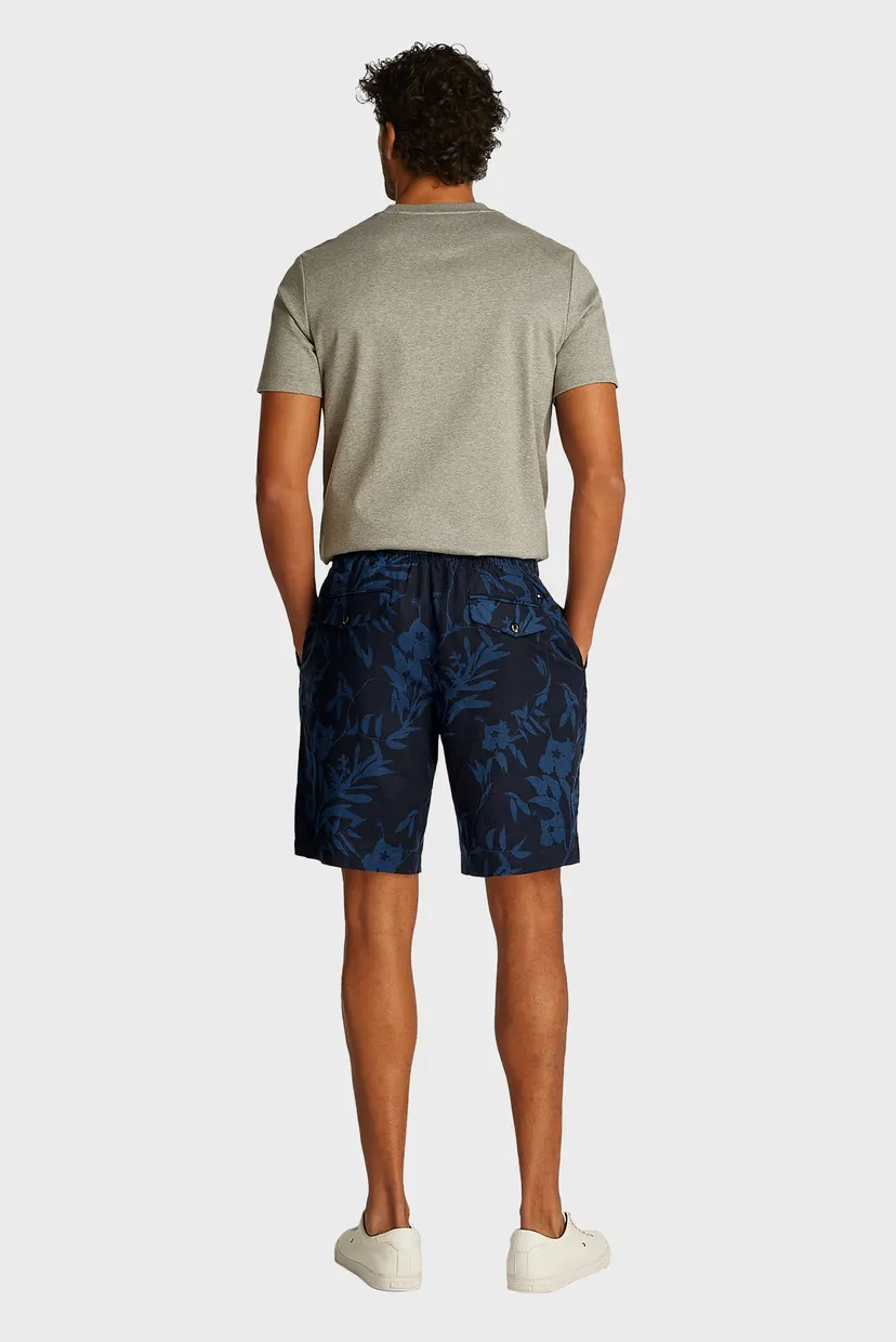 Мужские темно-синие льняные шорты с узором HARLEM PO LINEN PRINT SHORT 3