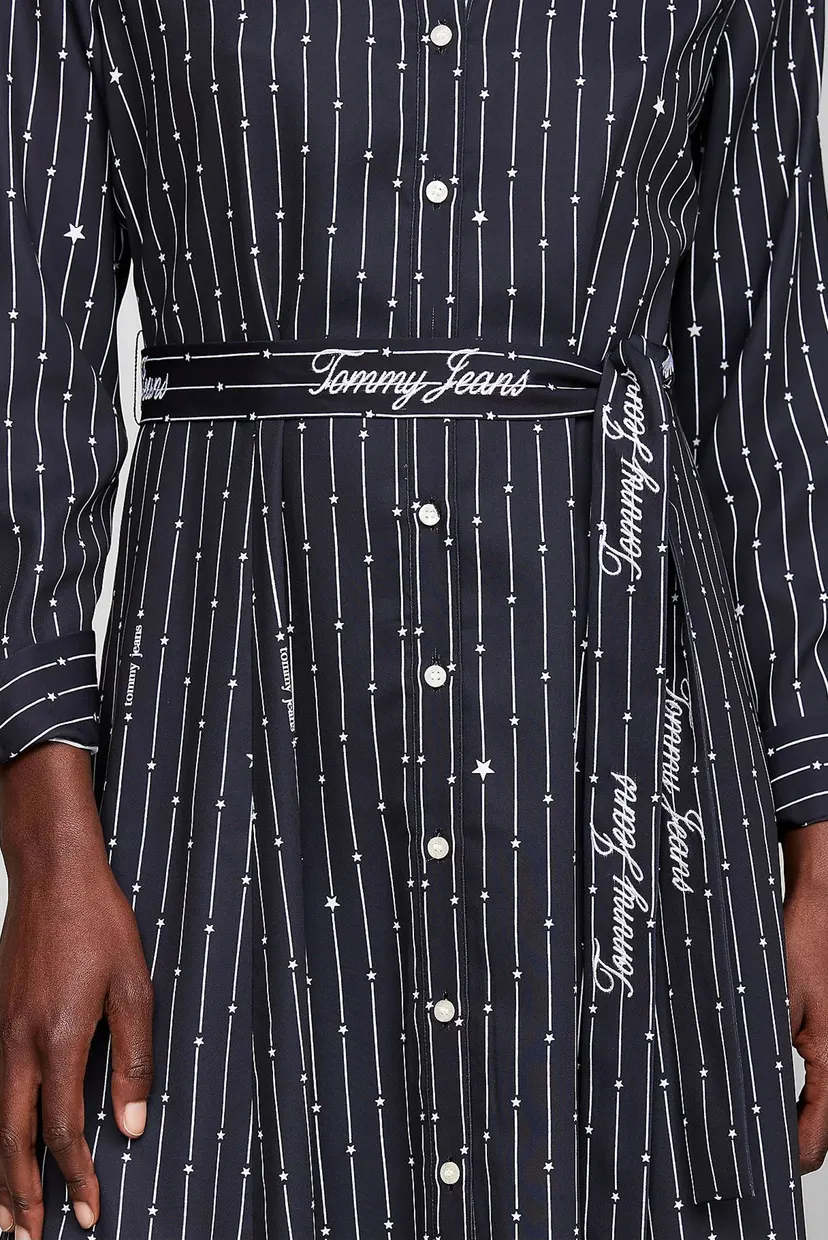 Женское темно-синее платье в полоску TJW STRDST BELTED MIDI DRESS EXT 3