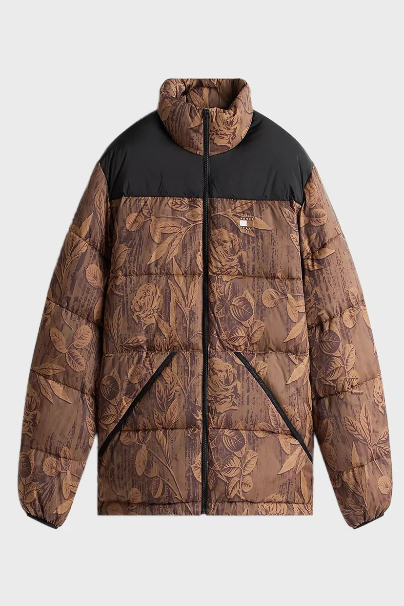 Мужской коричневый пуховик с узором PUFFER 5