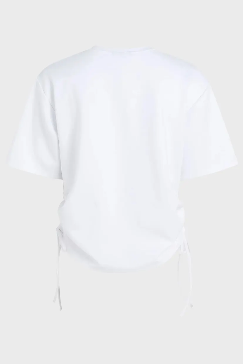 Женская белая футболка REG TIE DETAIL 6