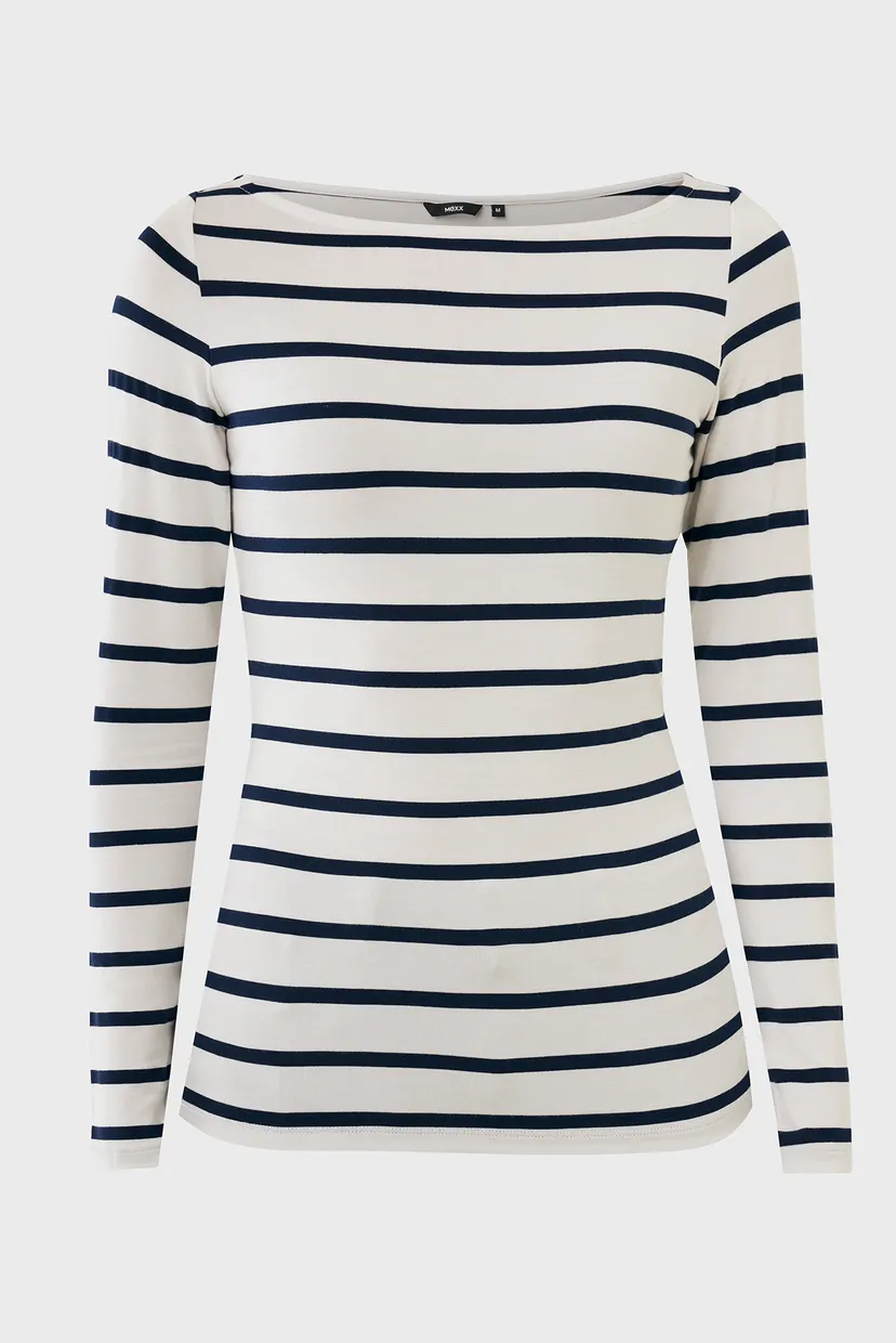 Женский лонгслив в полоску SENNE Boat neck t-shirt long sleeve 5