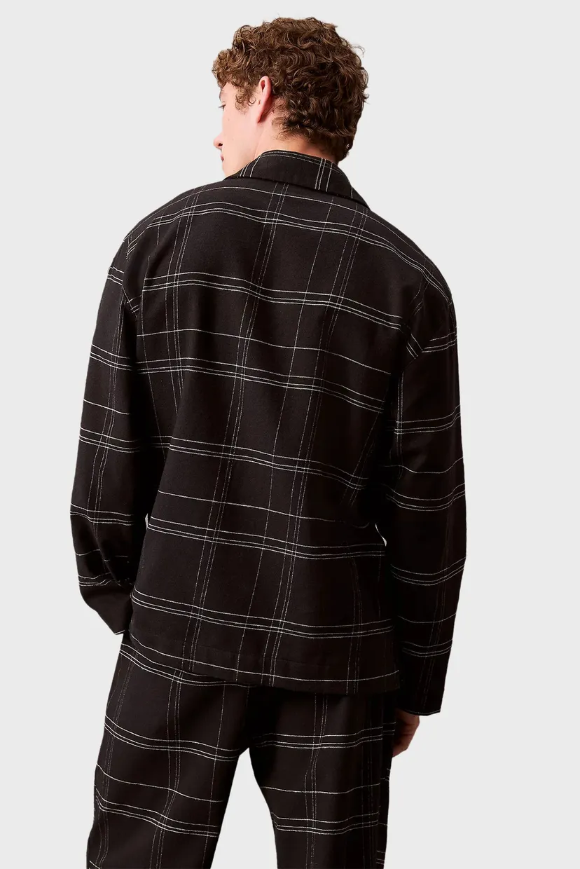 Чоловіча чорна картата сорочка L/S BUTTON DOWN 4