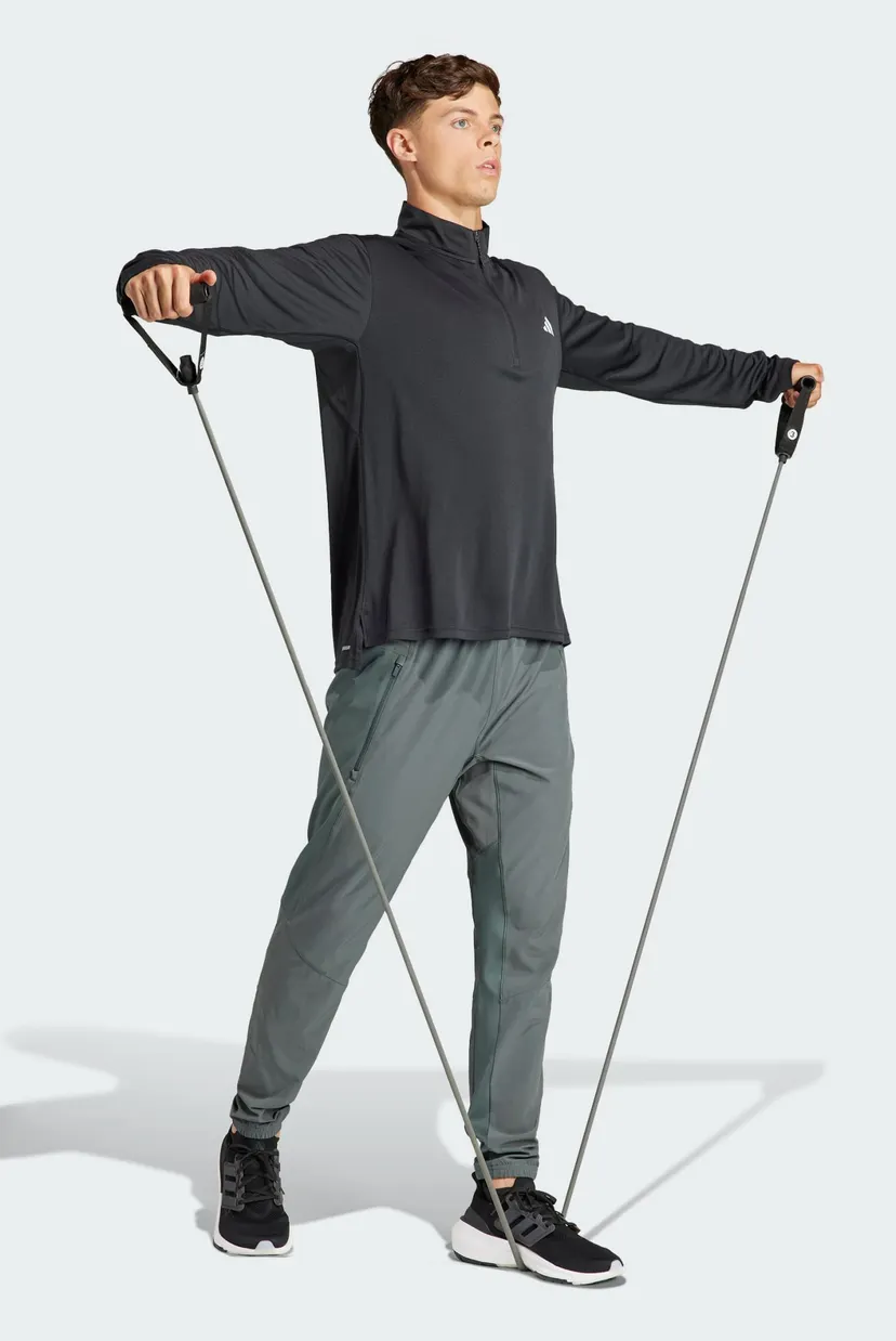 adidas ランニングウェア Мужская черная спортивная кофта Train Essentials Training 1/4-Zip