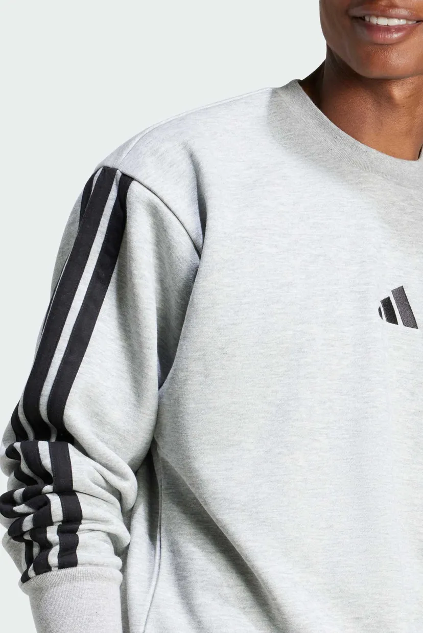 Чоловічий сірий світшот Essentials 3-Stripes Fleece 4