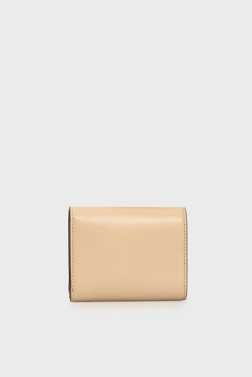 Женский бежевый кожаный кошелек FOREVER TRIFOLD 4