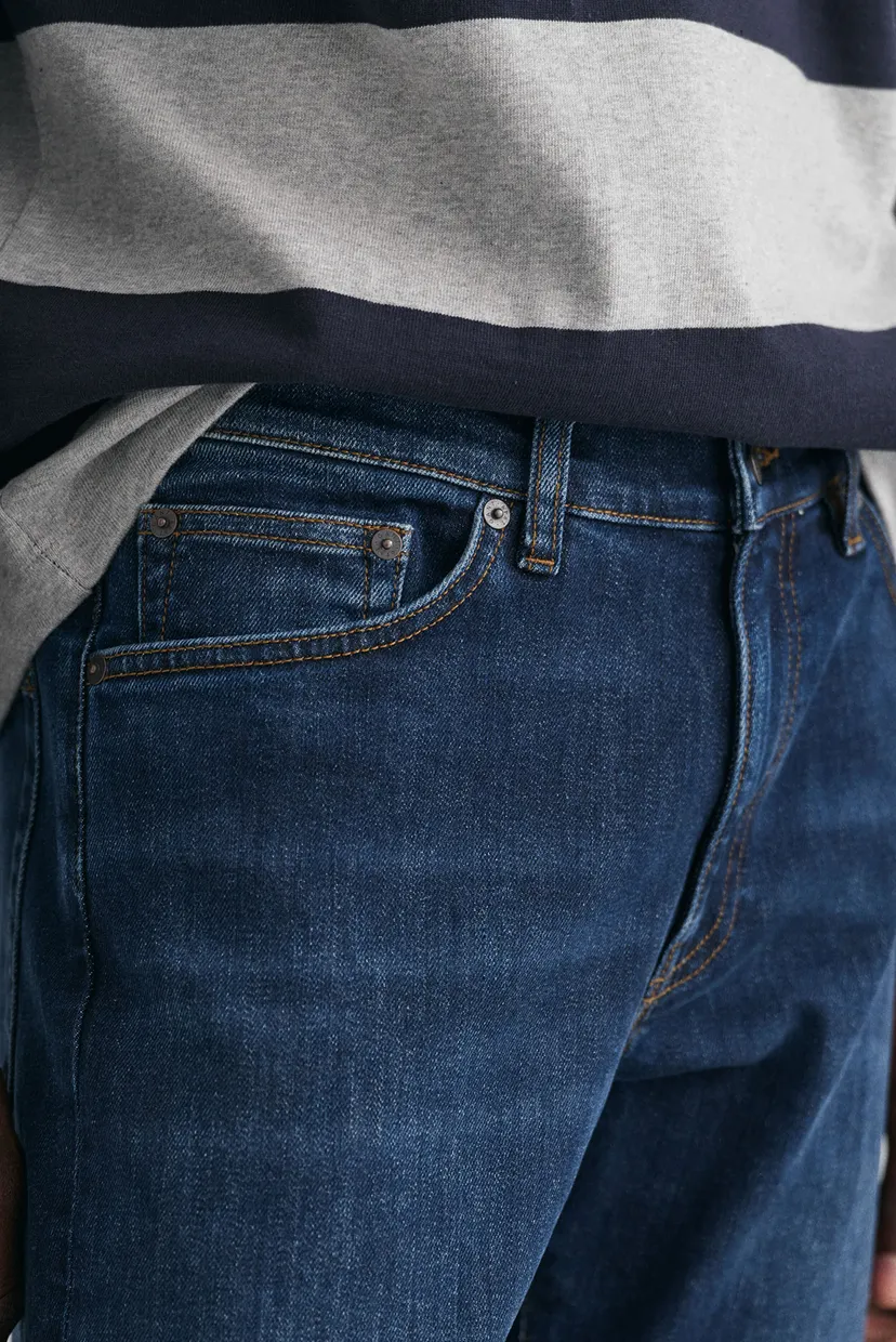 Мужские темно-синие джинсы SLIM GANT JEANS 5