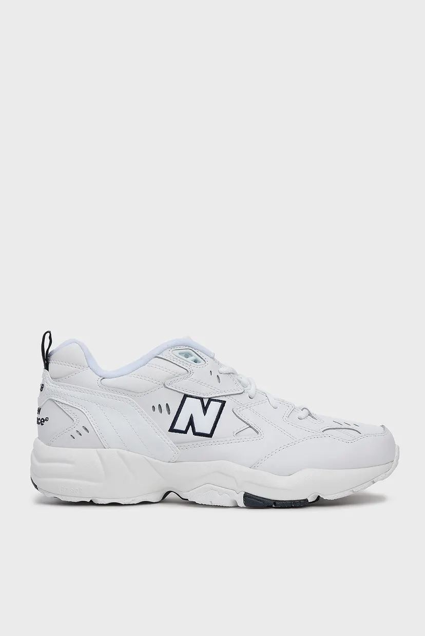 Мужские белые кожаные кроссовки 608 New Balance MX608WT — MD-Fashion