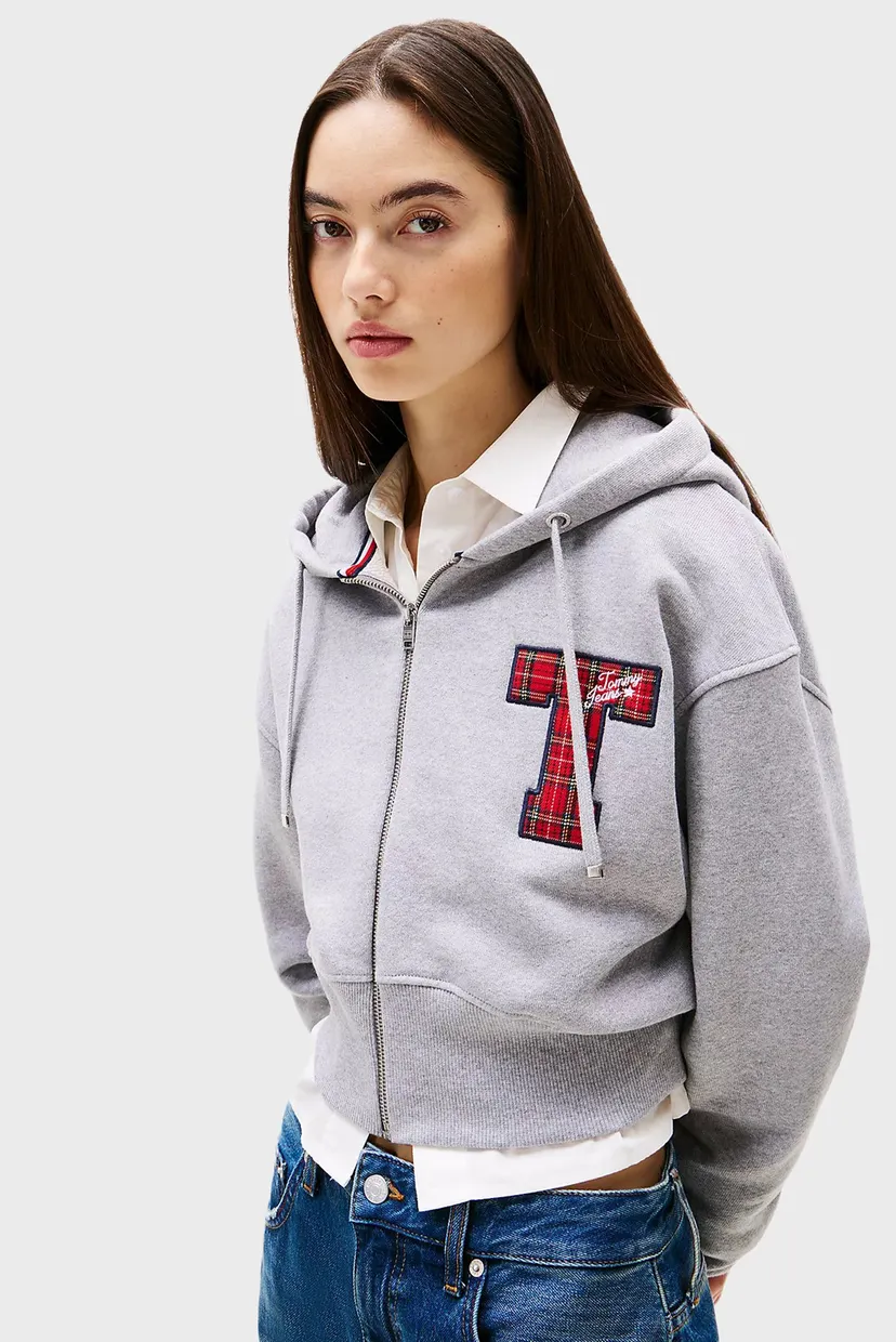 Жіноче світло-сіре худі TJW ZIP THRU HOODIE APPLIQUE 4