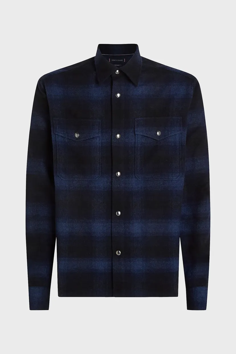 Чоловіча картата вовняна сорочка-пальто BRUSHED CHECK OVERSHIRT 5