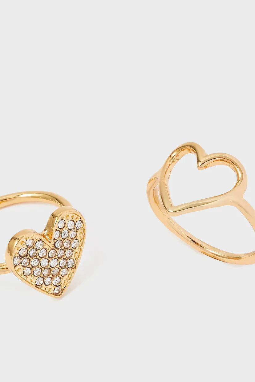 Женские золотистые кольца (2 шт) DFG NEW DECADENCE 2X Accessorize