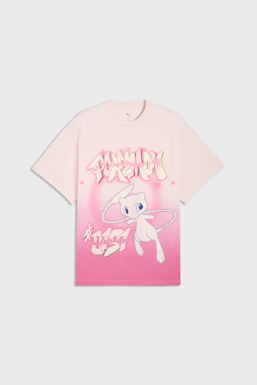 Мужская розовая футболка PUMA x POKÉMON Shiny Mew Oversized Tee Men 4