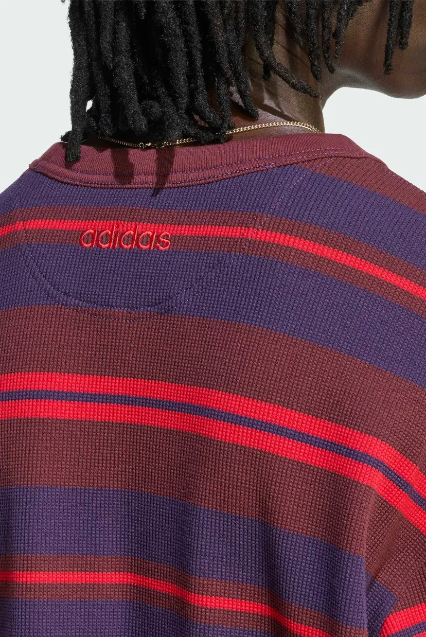 Чоловічий бордовий лонгслів у смужку 90s ALTERNATIVE SPORT STRIPE WAFFLE 5