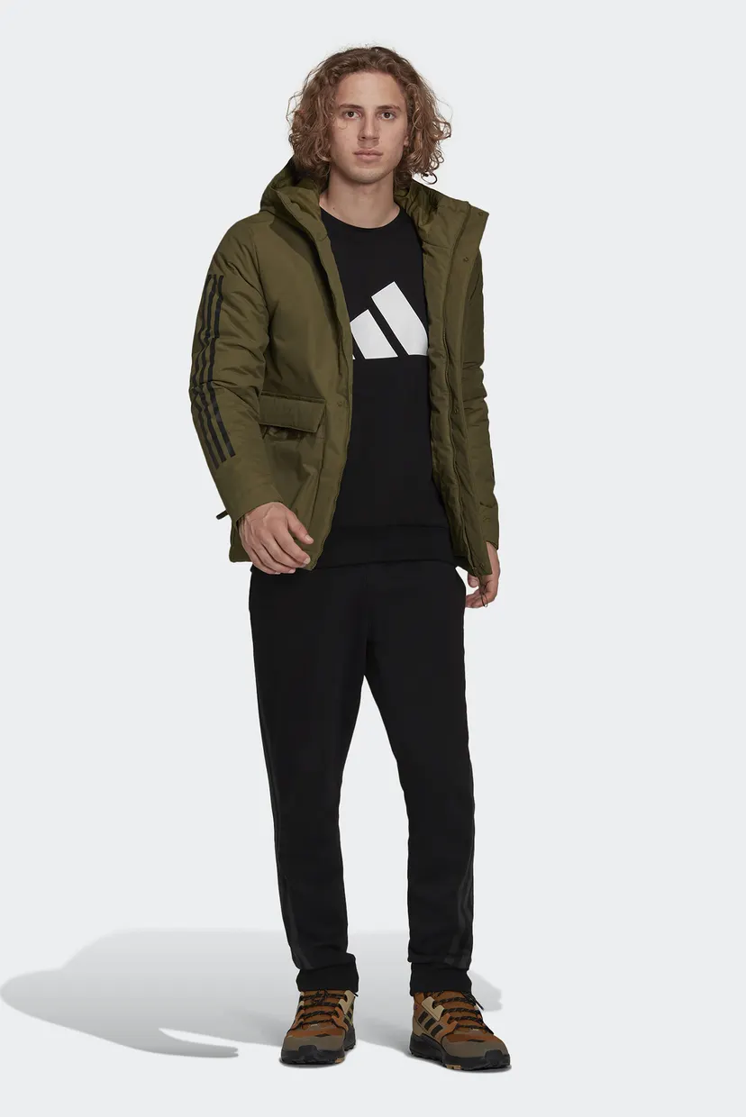 Чоловіча зелена куртка з капюшоном Utilitas 3-Stripes 5