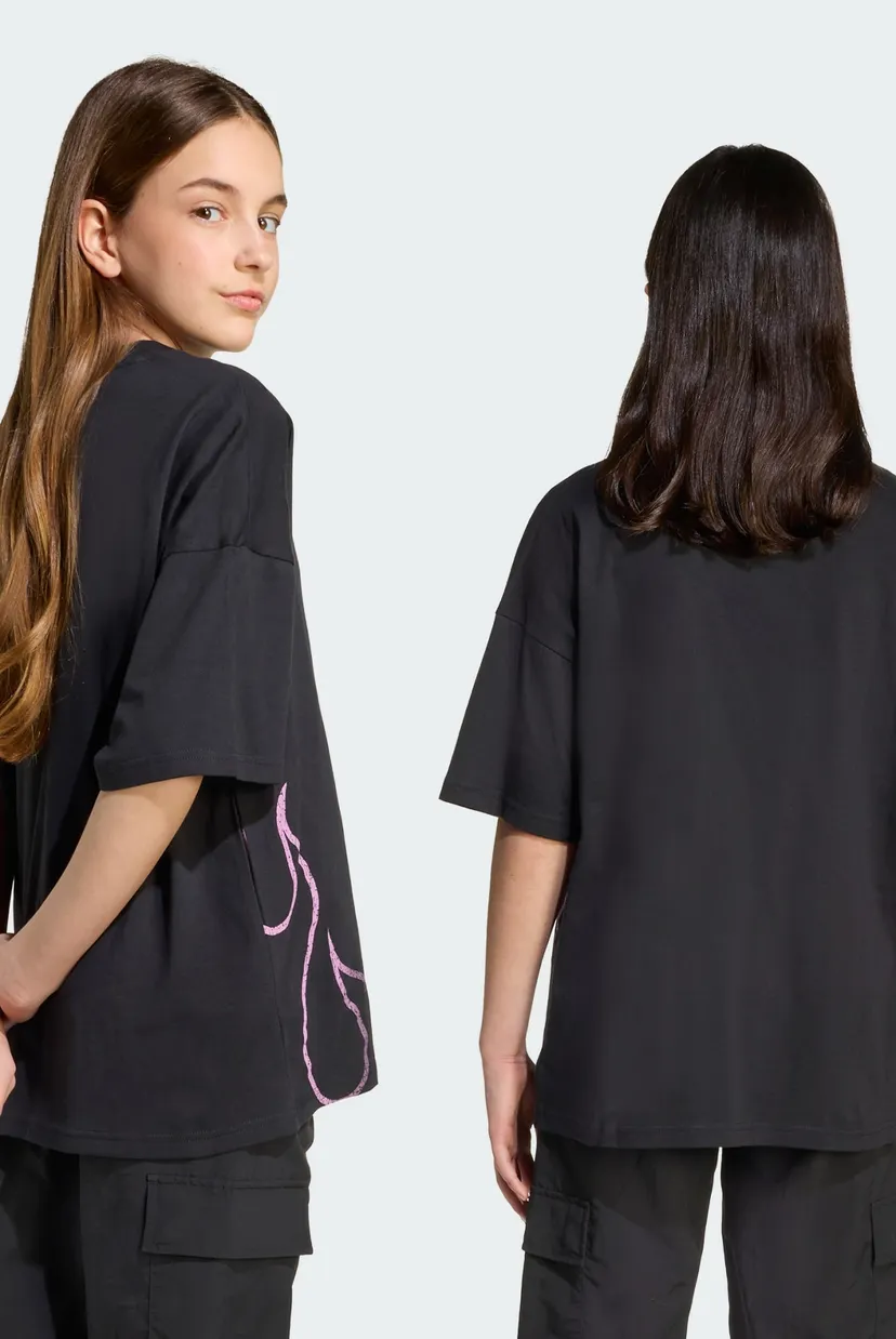 Дитяча чорна футболка Flames Kids 3