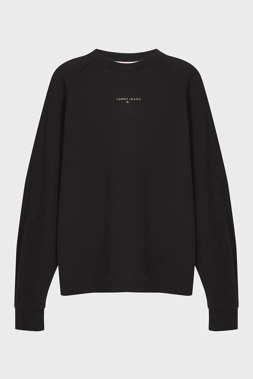 Женский черный свитшот TJW OVS METALLIC LINEAR CREW 6
