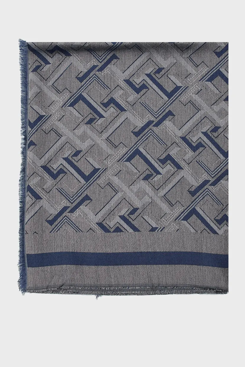 Жіночий синій шарф з візерунком TH DISTINCT JACQUARD SCARF 3
