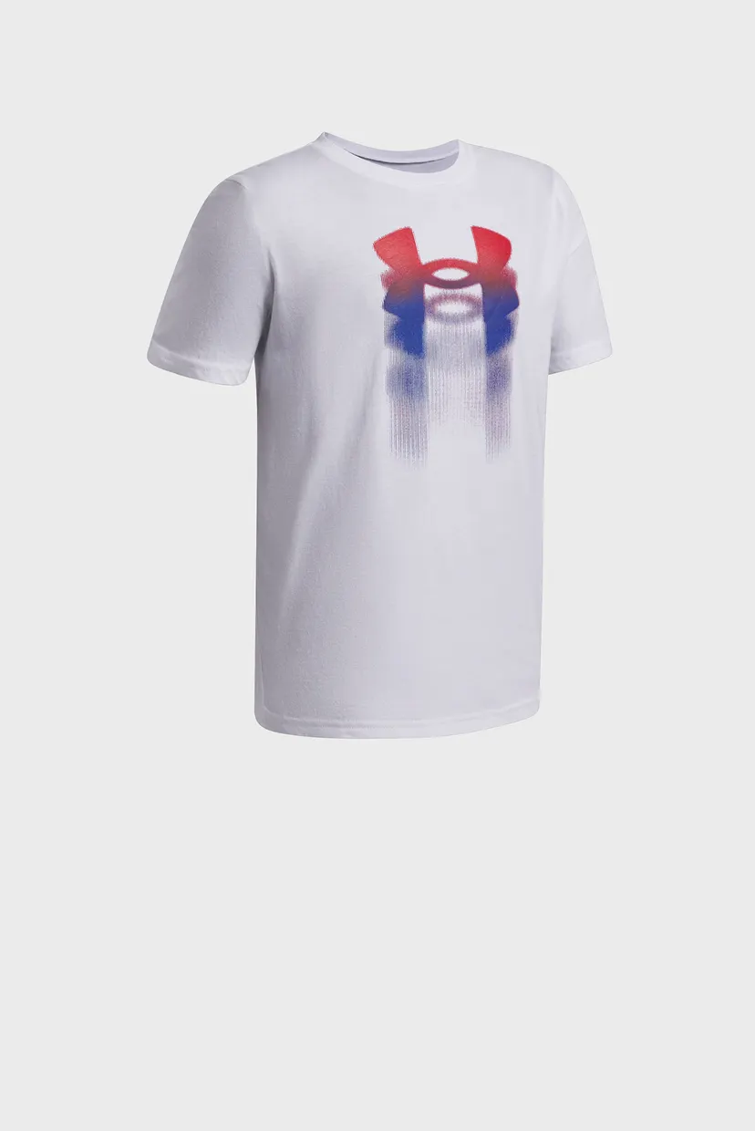 Дитяча біла футболка UA B Logo Blur SS 3