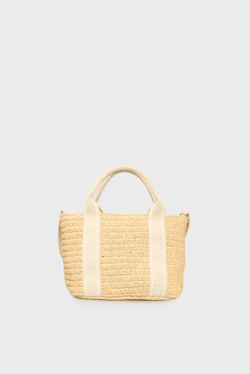 Жіноча бежева сумка TH SPRING LOGO MINI TOTE 4
