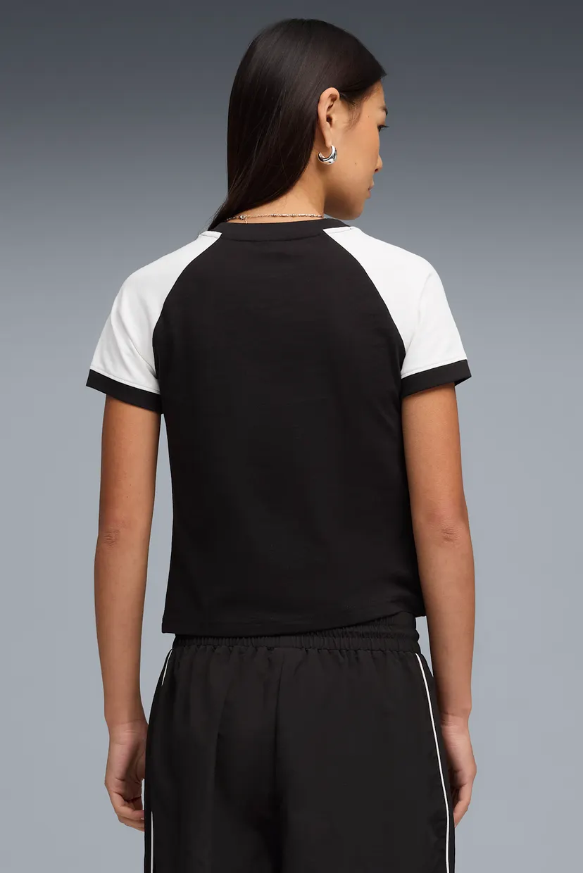 Жіноча чорна футболка FUTURE.PUMA.ARCHIVE Slim Ringer Tee Women 3