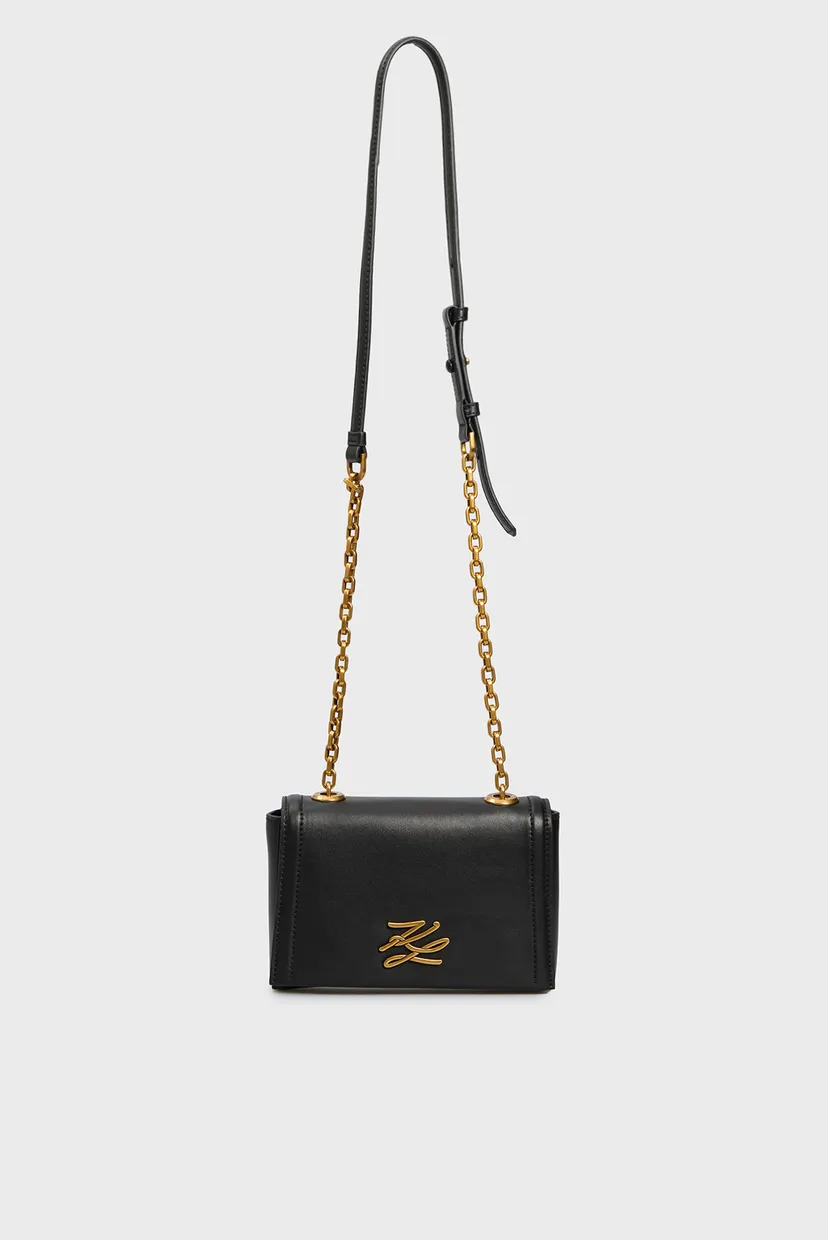 Жіноча чорна шкіряна сумка K AUTOGRAPH SM CROSSBODY 6