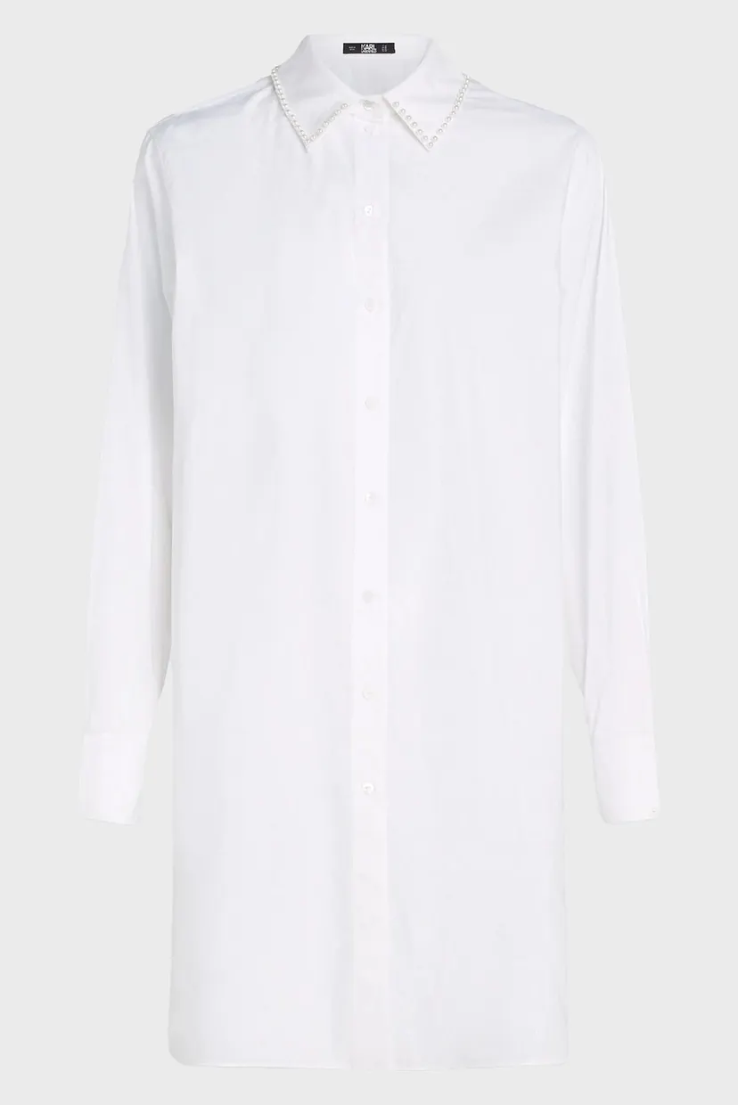 Женское белое платье PEARL EMBELLISHED TUNIC 5