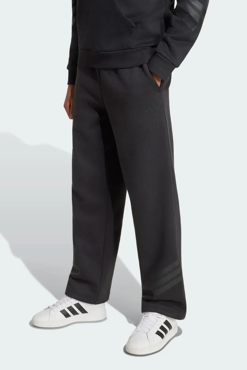 Детские черные спортивные брюки FUTURE ICONS 3 STRIPES WIDE LEG 4