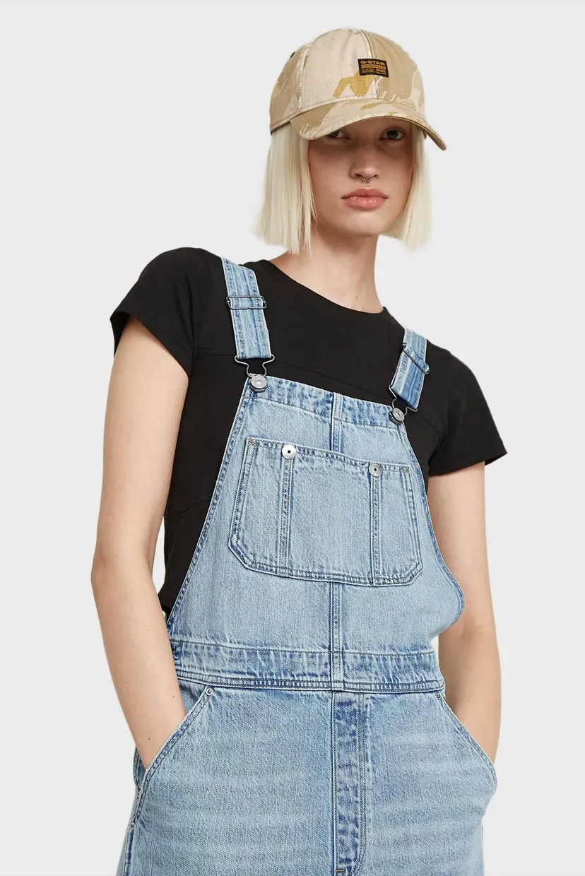 Женский голубой джинсовый комбинезон Straight Leg Dungaree 4
