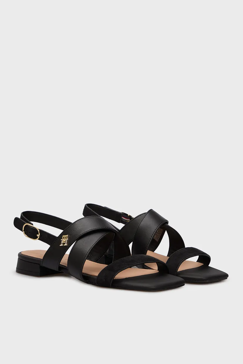 Жіночі чорні шкіряні босоніжки FLAT SANDAL 3