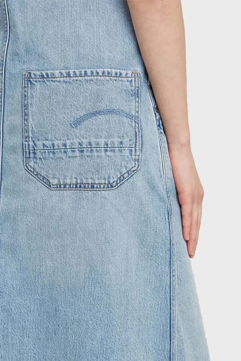 Женский голубой джинсовый сарафан Dungaree Dress 5