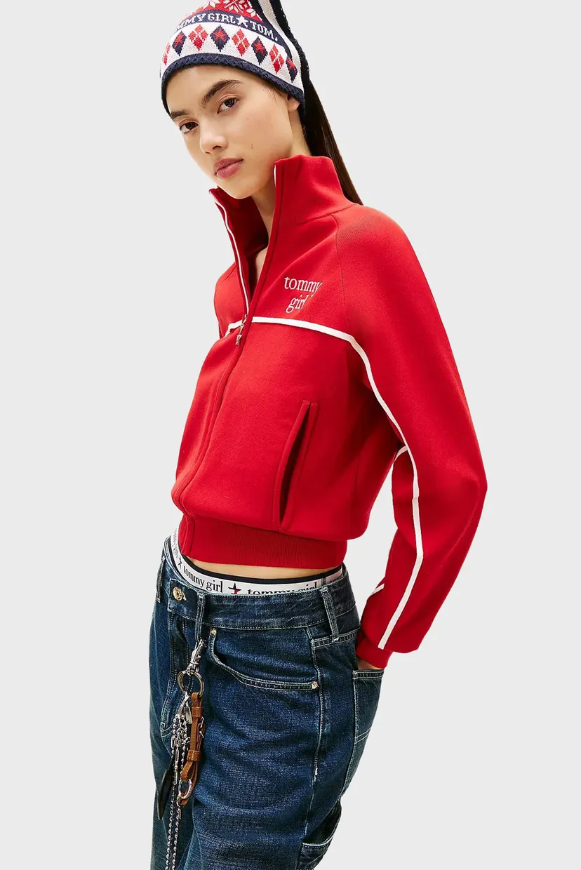 Жіноча червона спортивна кофта TOMMY GIRL KNITTED TRACK 3